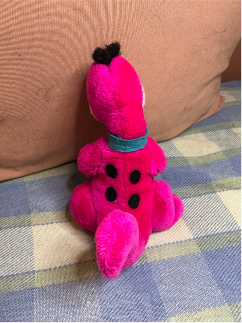 Vintage 1990s Flintstones Dino Pink Bean Bag Plush Hanna-Barbera Dinosaur - Picture 3 of 8